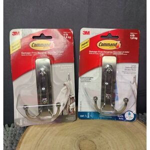 2‎ Pack~3M Command Large Plastic Hook 4.03 in. L DAMAGED PACKAGING~NEW